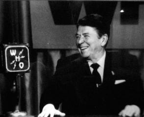 Ronald Reagan visiting WHO as President